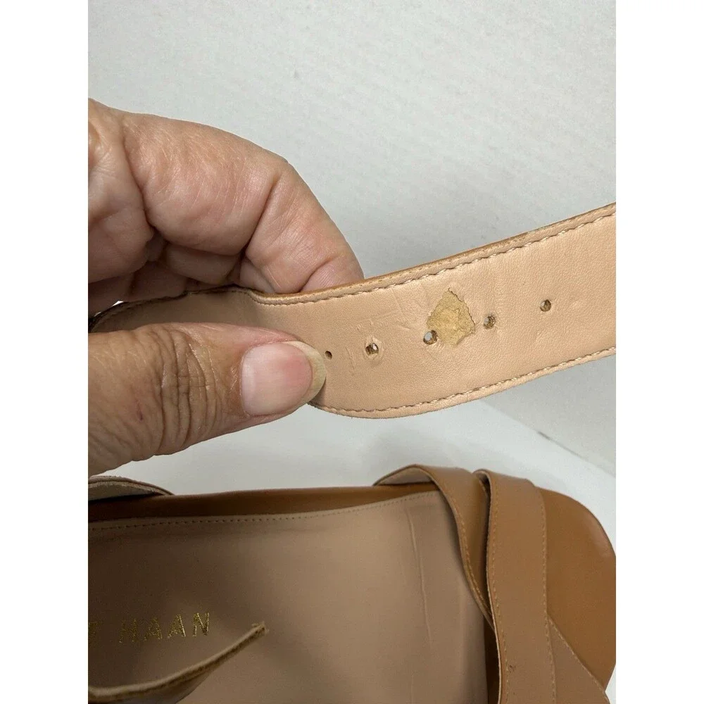 Cole Haan Fraya Ankle Strap Sandal In Pecan Leather Sz 7
